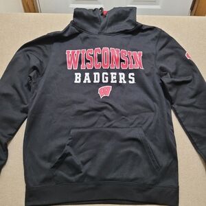 Wisconsin Badgers‎ Sweater Hoodie Mens Large Black Pullover Sweatshirt